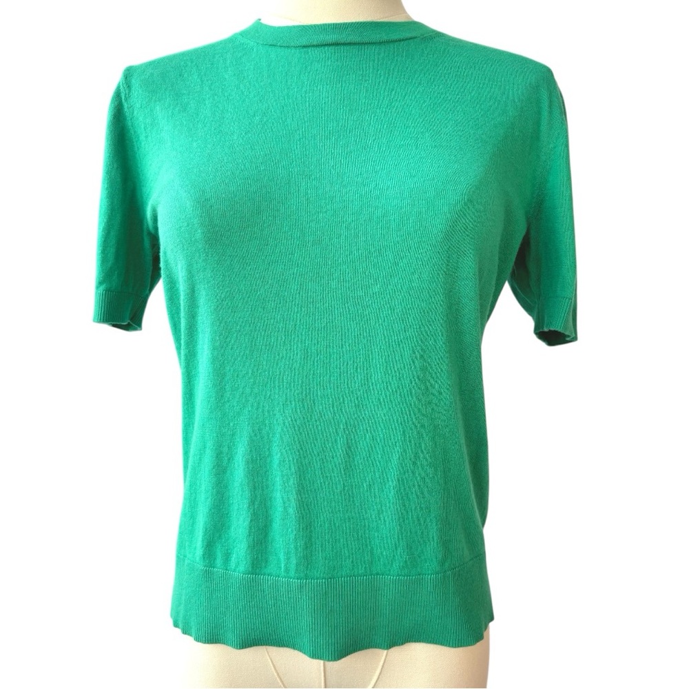 Vineyard Vines Cashmere Luxe Soft Short Sleeve Sweater Sea Green Silk Cotton S - Picture 10 of 11